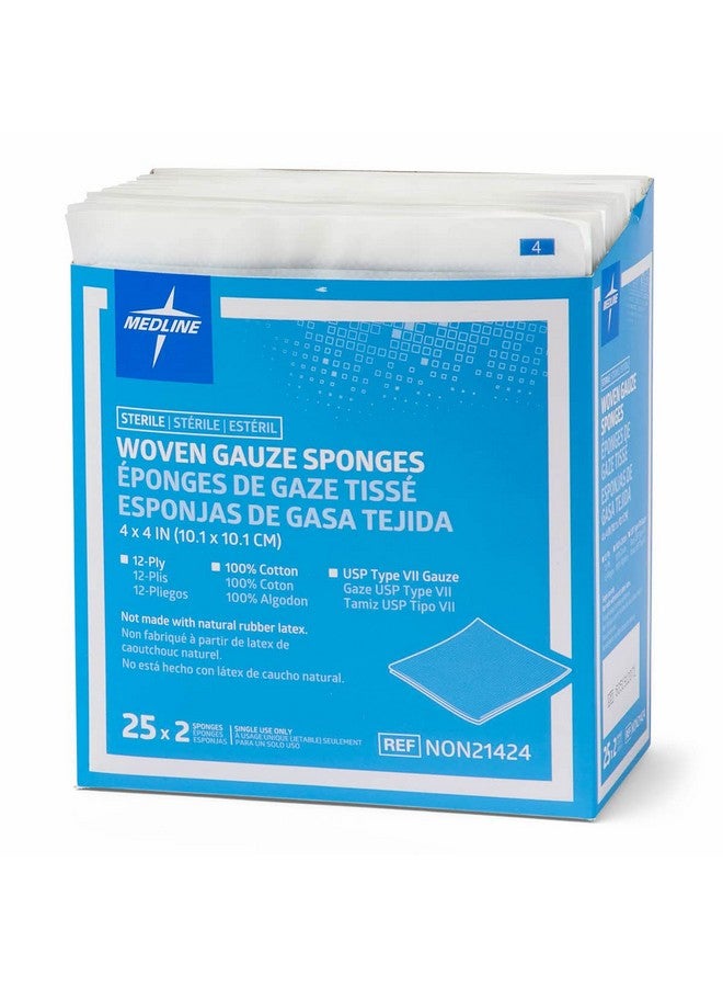 Medline Woven Gauze Sponges, Sterile, 12-Ply, 4 x 4 Inches, Box of 50 - Image 3