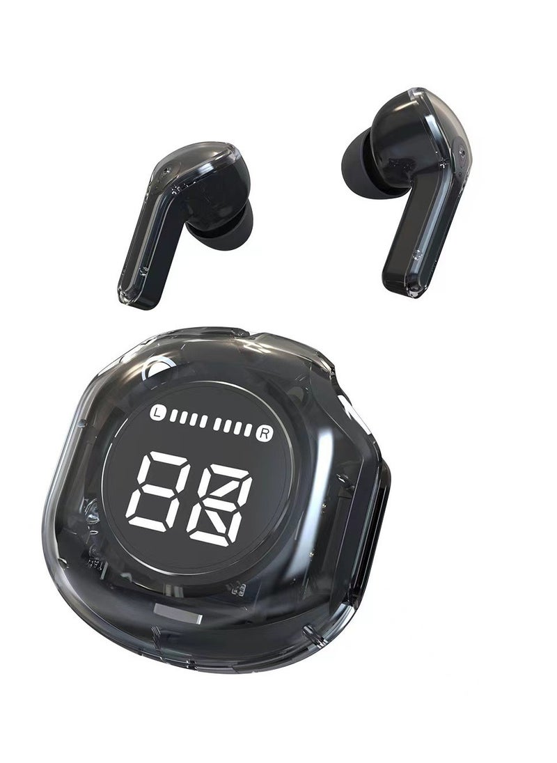 Charome - True Wireless Display Bluetooth Earbuds with Environmental Noise Cancellation (ENC) Enhanced Bass Delivery Dual 13mm Drivers, Double Stereo Noise Cancellation Headset with Dual Mics Black - Image 1