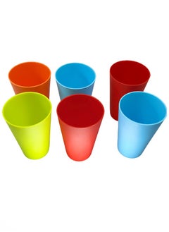 YOLO Colorful Matt Plastic Glass 350ml, Set of 6 Pieces and Assorted colors  - Image 3