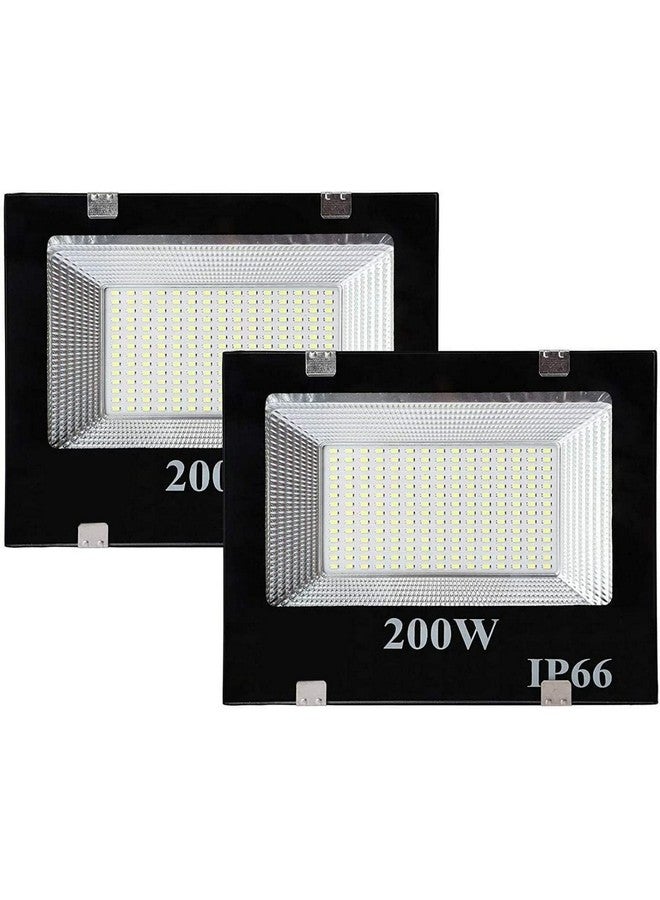 الجستو Gesto 200W LED Flood Light - مصابيح LED مقاومة للماء بدرجة Ip66 مع شعاع واسع 120 درجة | ضوء هالوجين، مصباح LED Focus Light للفناء، صالة العرض، المتجر، المصنع، المستودع، المعبد، الخيمة، ساحة اللعب (أبيض بارد) - عبوة من قطعتين - Image 1