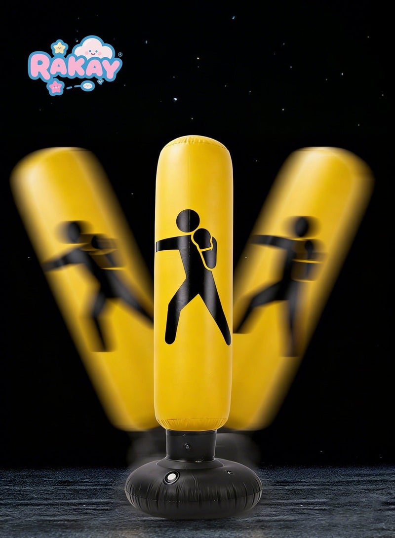 RAKAY Free Standing Inflatable Punching Bag,155cm Free Standing Boxing Bag - 45°C Heat Proof for Adults & Kids,High-quality PVC material, safe and non-toxic - Image 2