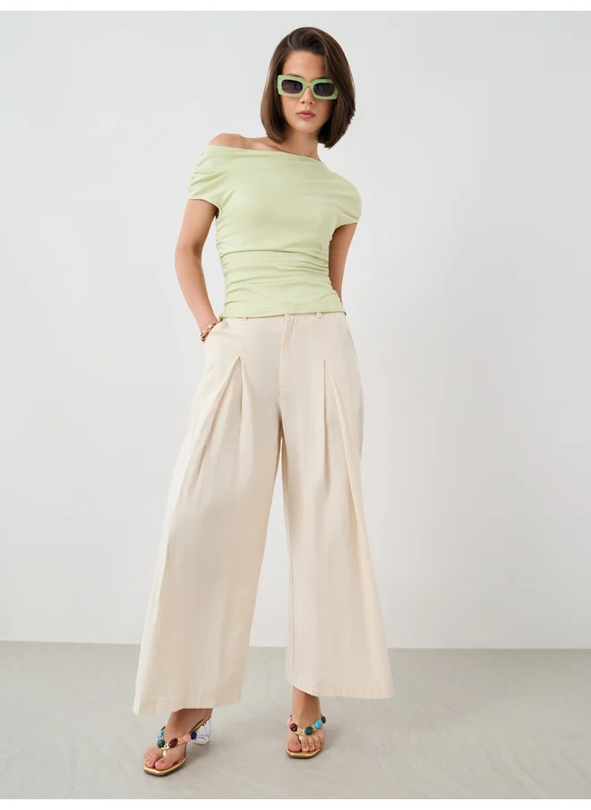 Take Two Take Two Solid One Shoulder Knitted Top
