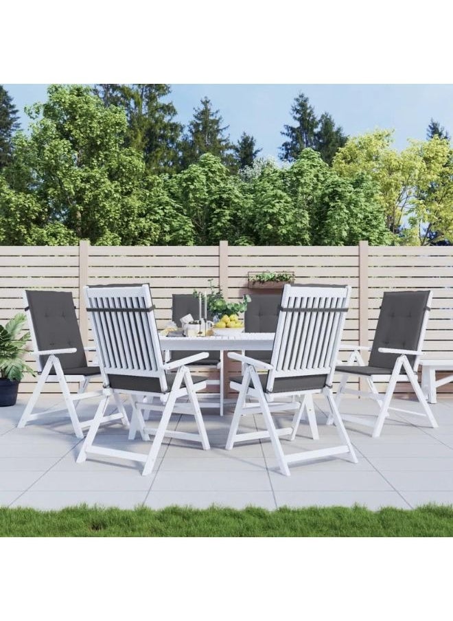 vidaxl vidaXL Garden Highback Chair Cushions 6 pcs Anthracite 120x50x3 cm Fabric  - Image 1