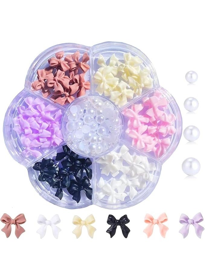 Skrill 2 packs Colorful Bow-Knot Nail Stud Rhinestones Crystal, 3D Bows Nail Charm Colorful Bowknot Nail Charm Set for Acrylic Nails Design DIY Decoration Jewel Stones Nail Art Rhinestones - Image 1