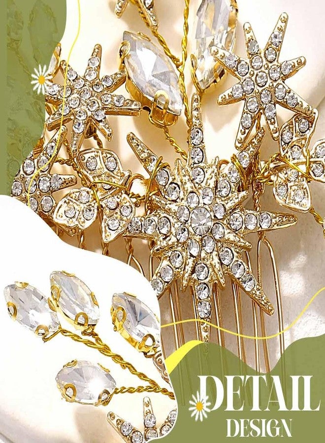 EVILD Gold Star Hair Accessories Wedding Hair Comb for Women - Image 4