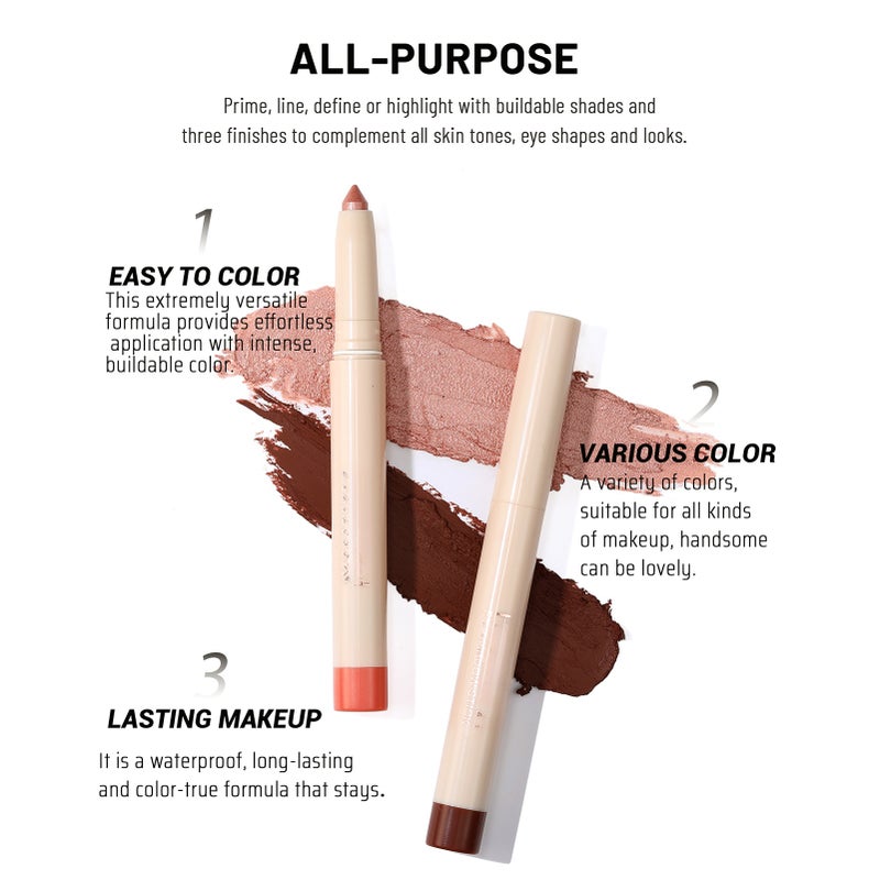 HANDAIYAN 0.85g Cream Eyeshadow Stick Dual-use Lying Silkworm Eyeshadow Pen Built-in Sharpener Rotary Eyeliner Stick - Image 3