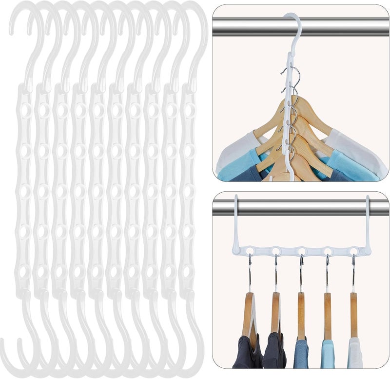 هاوس داي علاقات بلاستيكية سحرية بيضاء موفرة للمساحة، منظمو وتخزين علاقات الملابس المتعددة، خزانة ملابس متينة للملابس الثقيلة، أساسيات غرفة النوم والمنزل والعربة والمخيم 20 قطعة - Image 1