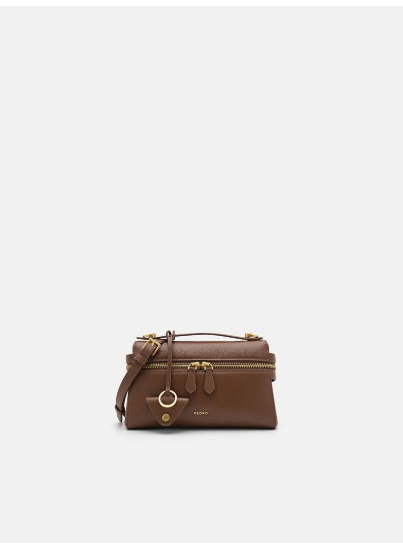 Pedro Alyssa Leather Shoulder Bag, Brown - Image 1