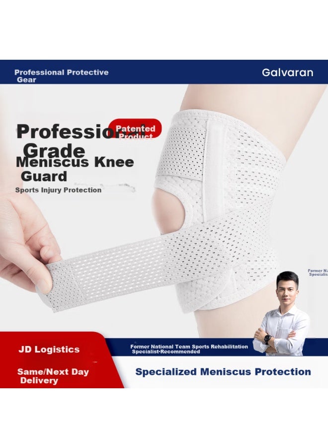 Galvaran Meniscus Injury Knee Brace For Men And Women, Joint Sports Knee Patella Protector Running Support Band [White To M - Image 1