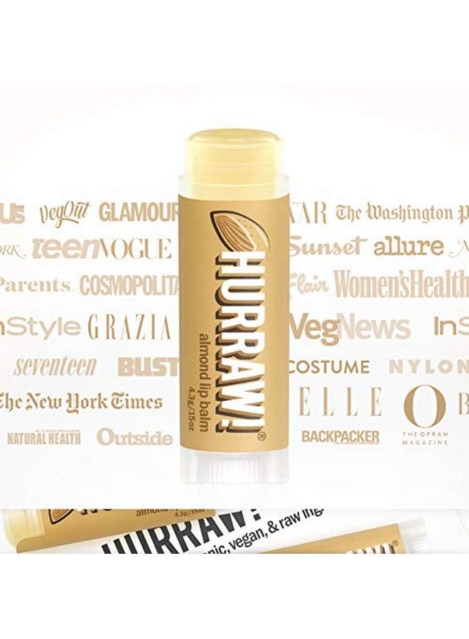 Hurraw! Almond Lip Balm 3 Pack: Organic Certified Vegan Cruelty And Gluten Free. Nongmo 100% Natural Ingredients. Bee Shea Soy And Palm Free. Made In Usa - Image 5