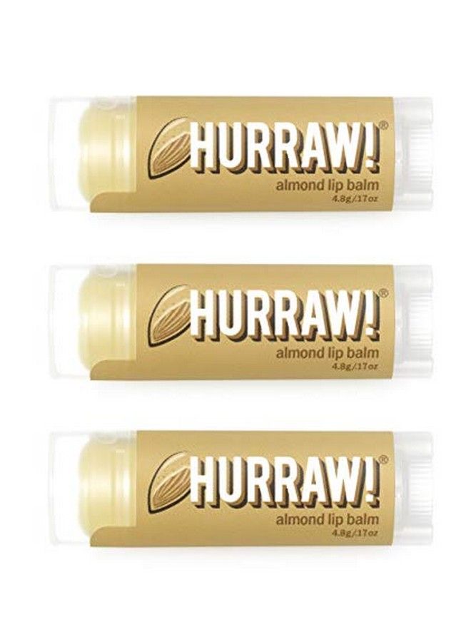 Hurraw! Almond Lip Balm 3 Pack: Organic Certified Vegan Cruelty And Gluten Free. Nongmo 100% Natural Ingredients. Bee Shea Soy And Palm Free. Made In Usa - Image 2