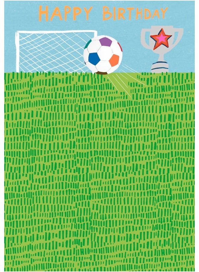 UK Greetings - UK Greetings Football With Trophy Happy Birthday Card - Image 1