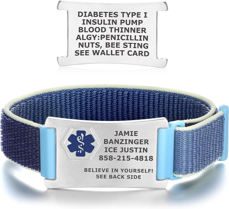 Divoti Custom Engraved Medical Alert ID Bracelet – Dual-Sided Wristband, Stainless Steel – Durable & Rust Free – Adjustable & Trim-to-Fit – Emergency Medical Info Band for Men & Women - Image 1