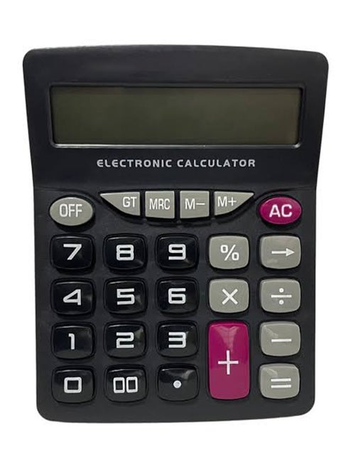 Electronic Calculator, for solving easy and complex mathematical operations CA-222-12 , dual power, equipped with a large LCD screen and 12 Digits , shift back for offices, accountants, and personal use at home or school