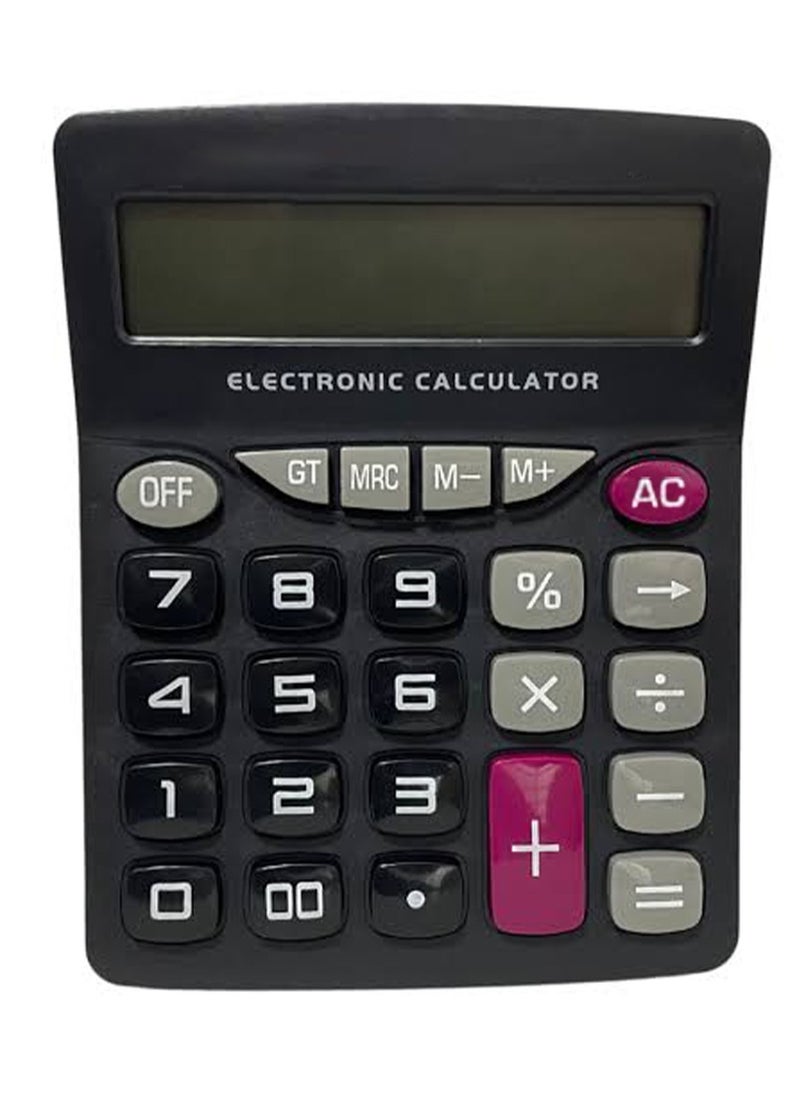 Electronic Calculator, for solving easy and complex mathematical operations CA-222-12 , dual power, equipped with a large LCD screen and 12 Digits , shift back for offices, accountants, and personal use at home or school