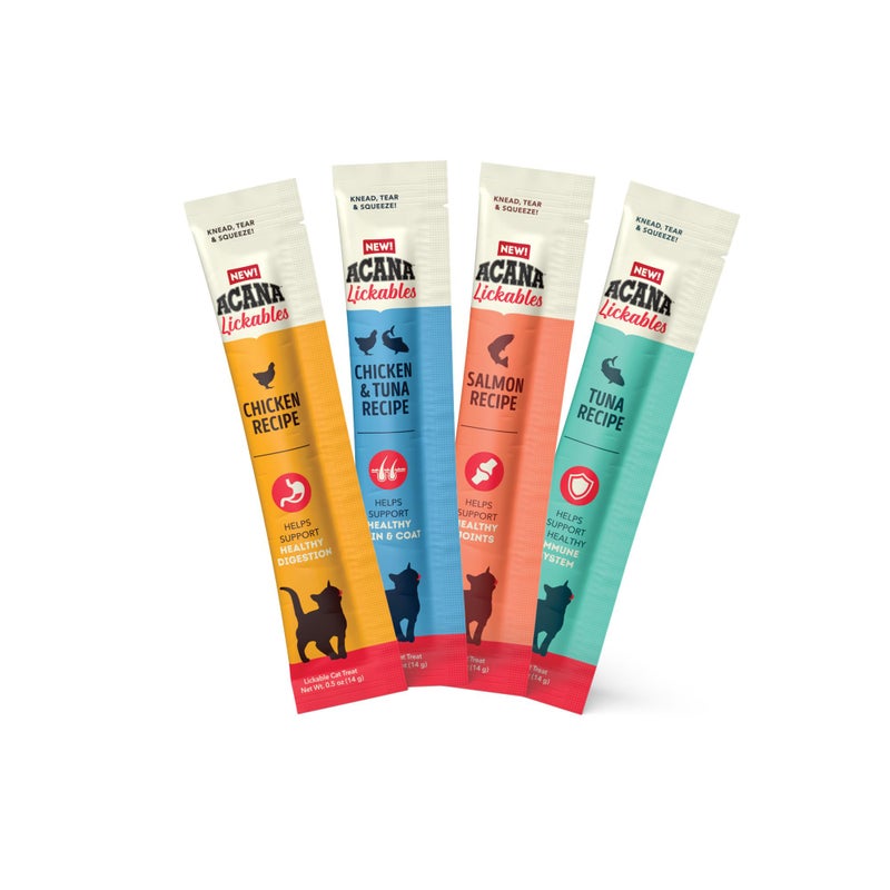 ACANA Lickables Cat Treats Variety Pack: .5oz Tubes (8 Count, 2 of Each) - Image 2
