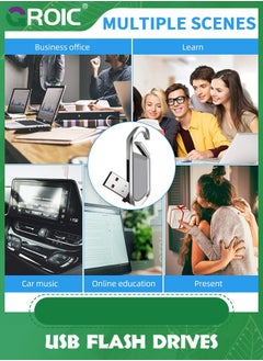 GROIC محرك فلاش USB أسود سعة 64 جيجابايت محرك أقراص معدني محمول مع سلسلة مفاتيح USB 2.0 محرك أقراص القلم لتخزين البيانات الخارجية  - Image 5