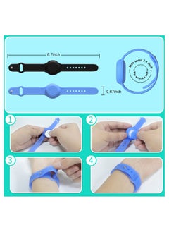 Generic 2 Pack Airtag Bracelet for Kids Waterproof Silicone Wristband Full Case Cover for Apple Airtag Holder Anti Lost Watch Band Hidden Accessories for Toddler Child Strap  - Image 5