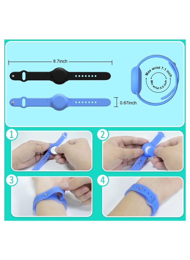 Generic 2 Pack Airtag Bracelet for Kids Waterproof Silicone Wristband Full Case Cover for Apple Airtag Holder Anti Lost Watch Band Hidden Accessories for Toddler Child Strap  - Image 5