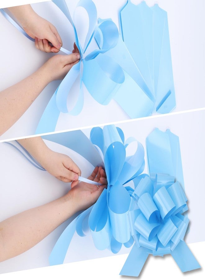 HCHENBOW Large 12" Pull Bow, 2 Pcs Gift Bow for Present, Wrapping, Bikes, Appliances, Christmas, Parties, Decorations on Tables (Light Blue) - Image 3