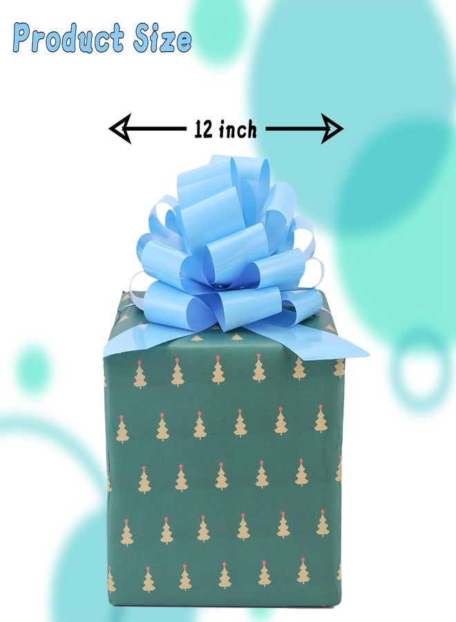 HCHENBOW Large 12" Pull Bow, 2 Pcs Gift Bow for Present, Wrapping, Bikes, Appliances, Christmas, Parties, Decorations on Tables (Light Blue) - Image 5