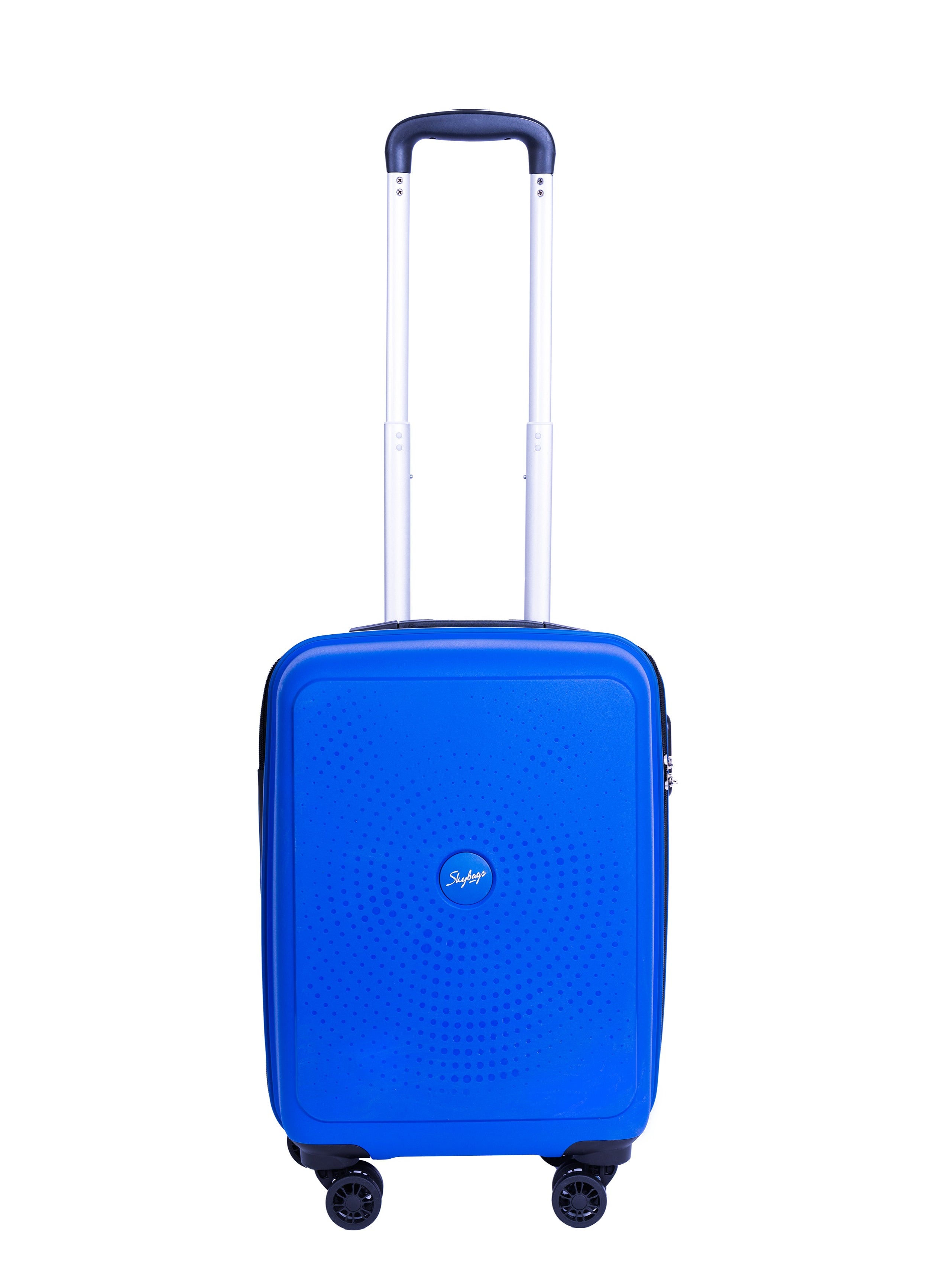 ZAP Carry-on Luggage Trolley| Hardcase Polypropylene Material| 3-Digit Combination Lock | 360° Degree Wheel Rotation| Cabin-20 Inch- Blue 