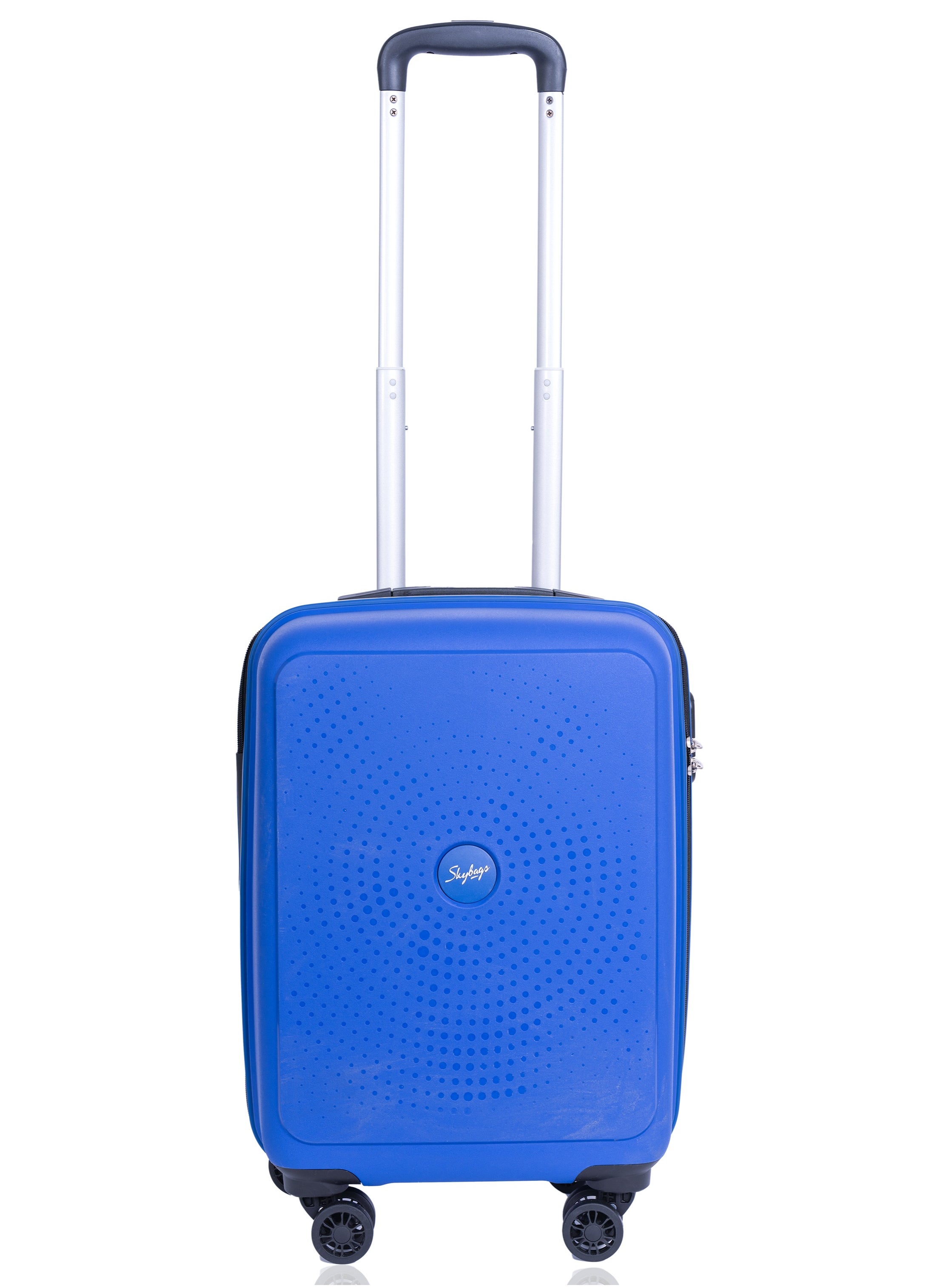 ZAP Carry-on Luggage Trolley| Hardcase Polypropylene Material| 3-Digit Combination Lock | 360° Degree Wheel Rotation| Cabin-20 Inch- Blue 