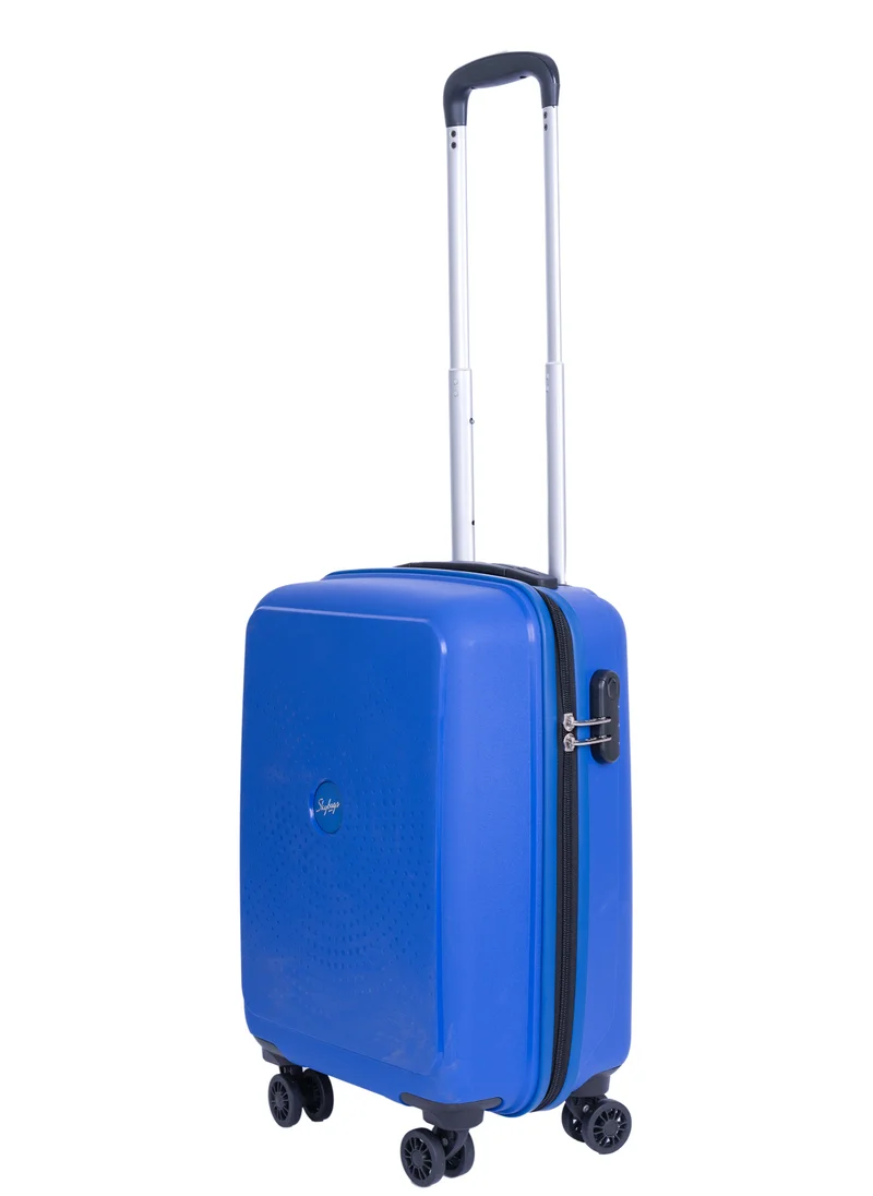 Skybags ZAP Carry-on Luggage Trolley| Hardcase Polypropylene Material| 3-Digit Combination Lock | 360° Degree Wheel Rotation| Cabin-20 Inch- Blue