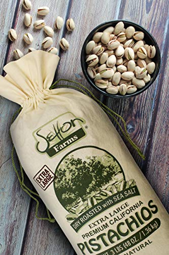 Setton Farms Pistachios, Dry Roasted and Salted Pistachios, Extra Large Premium California Pistachios, In Shell Pistachios, 3lb Burlap Gift Bag, 48 oz, Certified Non-GMO, Gluten Free, Vegan and Kosher - Image 2