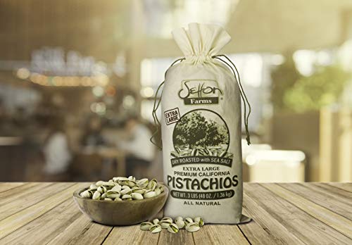 Setton Farms Pistachios, Dry Roasted and Salted Pistachios, Extra Large Premium California Pistachios, In Shell Pistachios, 3lb Burlap Gift Bag, 48 oz, Certified Non-GMO, Gluten Free, Vegan and Kosher - Image 3