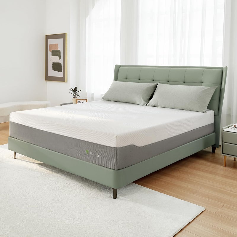 Novilla Queen Size Mattress 12 Inch Foam Mattress in a Box Gel Memory Foam Mattress for Pressure Relief  Motion Isolation Bed Mattresses with Medium Soft
