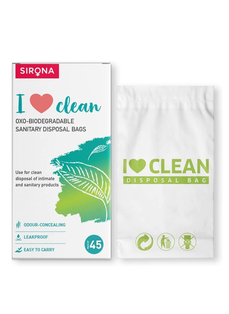Sirona - Sirona Sanitary Napkin Disposal Bags| Pad Disposal Bags | Discreet Disposal of Tampons, Condoms, Diaper, Sanitary Pads, Panty Liner and Personal Hygiene Waste | Women Privacy Handling Bag (45 Bags) - Image 1