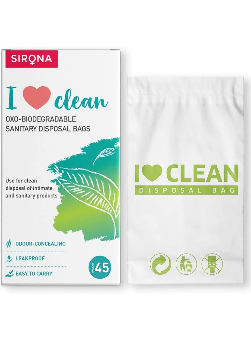 Sirona - Sirona Sanitary Napkin Disposal Bags| Pad Disposal Bags | Discreet Disposal of Tampons, Condoms, Diaper, Sanitary Pads, Panty Liner and Personal Hygiene Waste | Women Privacy Handling Bag (45 Bags) - Image 1