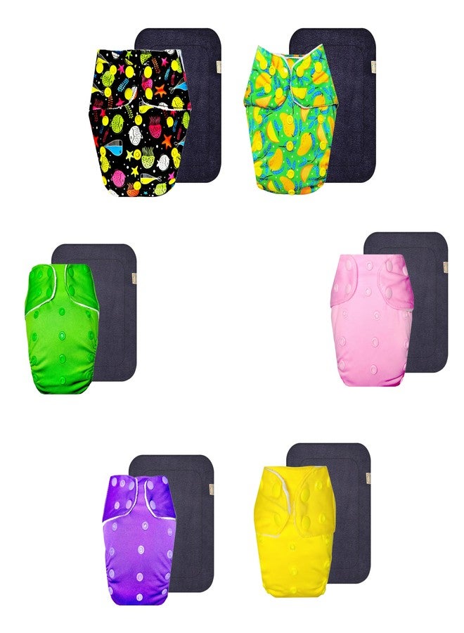 Dumbledo Premium Cloth Diaper with Gray Insert (Pack of 6) | Soft & Gentle | Leakproof | Easy to Clean | Everyday Diapering Essential | 3 Months - 3 Years | Unisex Baby - Image 1