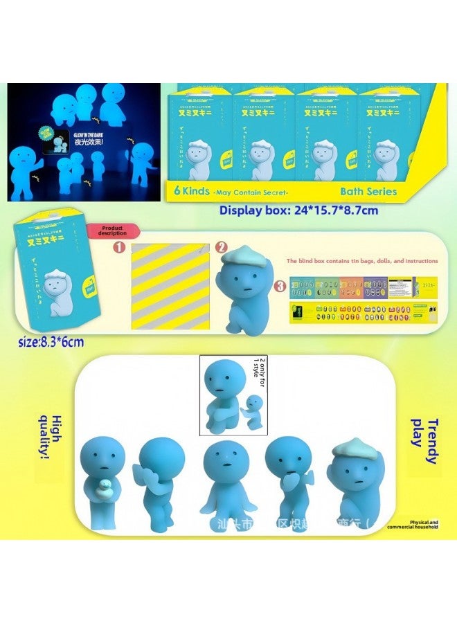 Smiski Luminous Blind Box Corner King Carrying Lie-prone Angel Tide Play Blind Box Cute Car Sticker-Colour:Work Series 5135 - Image 5