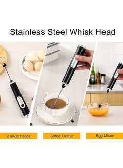 Bukela 1 Piece Milk Frother, Automatic Milk Frother, Rechargeable, Electric Frother, Milk Frother Handheld Frother, Drink Blender with Stainless Steel Beater, 3 Speed ​​Adjustable Frother Blender (Black)  - Image 4