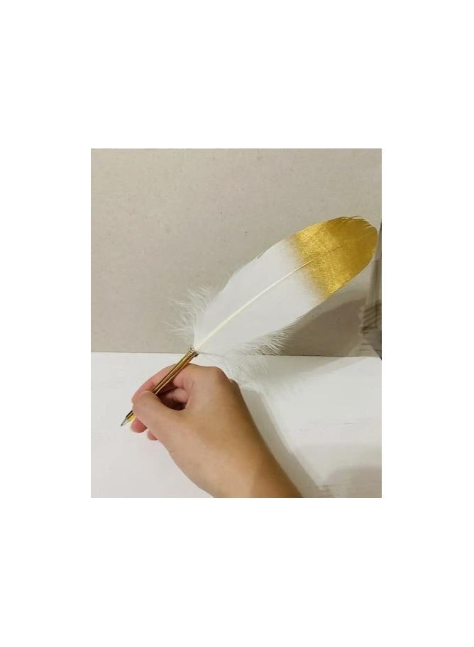 Generic Luxury white and gold fountain pen - classic elegance in writing and signing  - Image 2