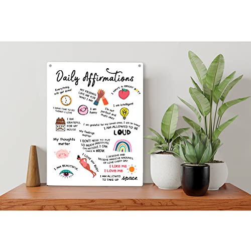FREHVN Daily Affirmations Wood Sign Positive Wooden Signs Rustic Hanging Plaque Home Office Wall Art "8 x 10" Sign Wall Decor - Image 4