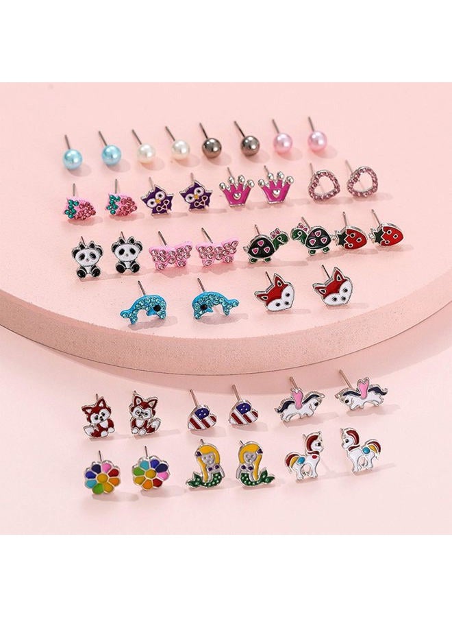 NEWITIN 100 Pairs Colorful Cute Stud Earrings for Girls Hypoallergenic Earrings Stainless Steel Earrings for Girls and Women - Image 4