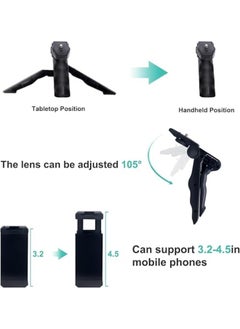 ماركة غير محددة مجموعة التدوين المرئي 6 في 1 لأجهزة iPhone وAndroid - تتضمن حامل ثلاثي القوائم، ومصباح LED صغير، وميكروفون قلبي الشكل، وحامل هاتف، وملحقات للبث المباشر، ومكالمات الفيديو، ويوتيوب، وإنستغرام  - Image 3
