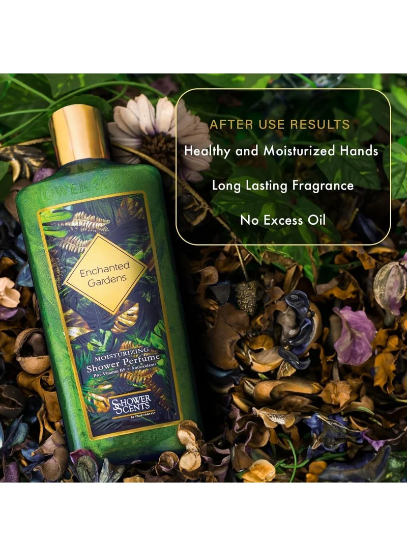 شاور سينتس عطر الاستحمام Enchanted Garden من Shower Scents بحجم 312 مل - جل استحمام بتركيبة لامعة، عطر ناعم يدوم طويلاً مع تركيبة مرطبة وفيتامين E وبروفيتامين B5 ومضادات الأكسدة