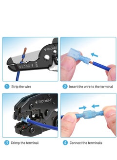 KASTWAVE Nylon Spade Quick Disconnect Connectors Kit, KASTWAVE Electrical Insulated Terminals, Male and Female Spade Wire Crimp Terminal Assortment Kit, Resists Corrosion, 3 Colors 200 Pcs  - Image 4