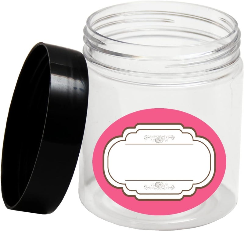 hodooly 8 oz Plastic Containers with Lids and 4oz Small Containers Set of 12 Plastic Jars with Lids Cosmetic Jar for Body Butter Bath Salt Slime and Beauty Product - Image 5