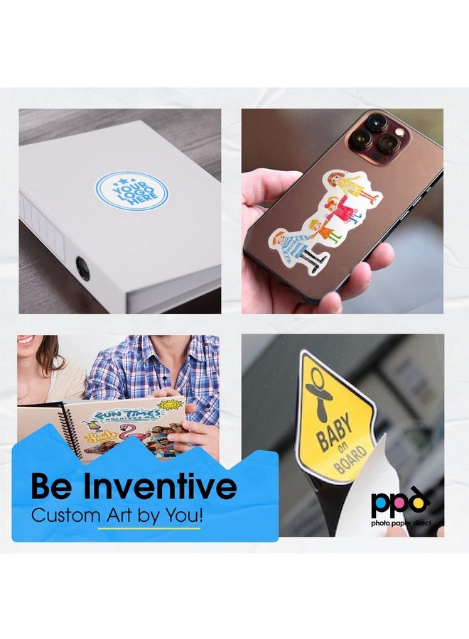 ppd 50 Sheets Inkjet Creative Media Matte Self Adhesive Vinyl Sticker Paper 8.5X11 Premium Commercial Grade 4.7Mil Thick Full Sheet Photo Quality Instant Dry Scratch And Tear Resistant (Ppd-38-50)  - Image 2