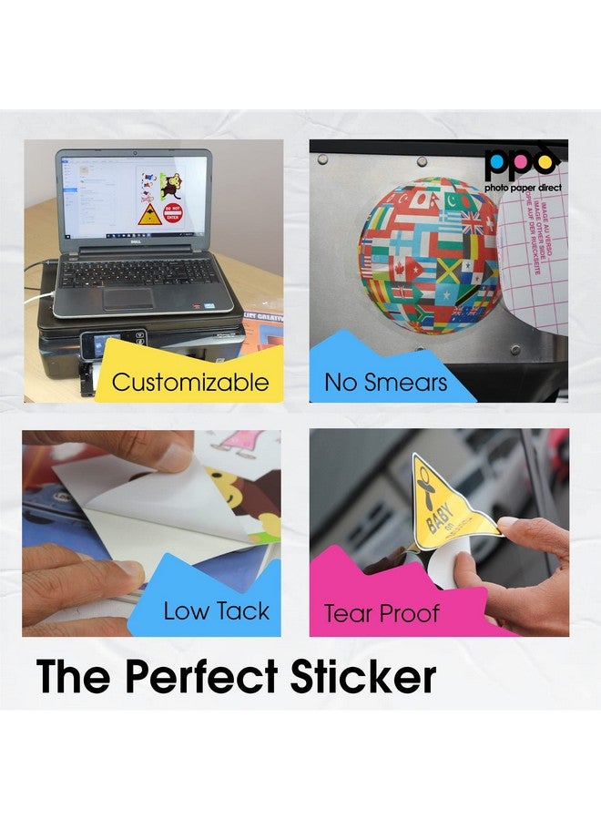 ppd 50 Sheets Inkjet Creative Media Matte Self Adhesive Vinyl Sticker Paper 8.5X11 Premium Commercial Grade 4.7Mil Thick Full Sheet Photo Quality Instant Dry Scratch And Tear Resistant (Ppd-38-50)  - Image 5