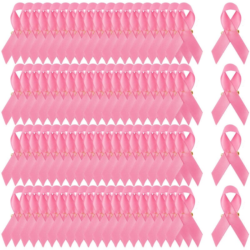 80 Pcs Pink Ribbon Pins Breast Cancer Awareness Pins Fundraising Lapel Pins Buttons Caring for Breast Cancer Charity Event Survivor Campaign Party Favors Supplies