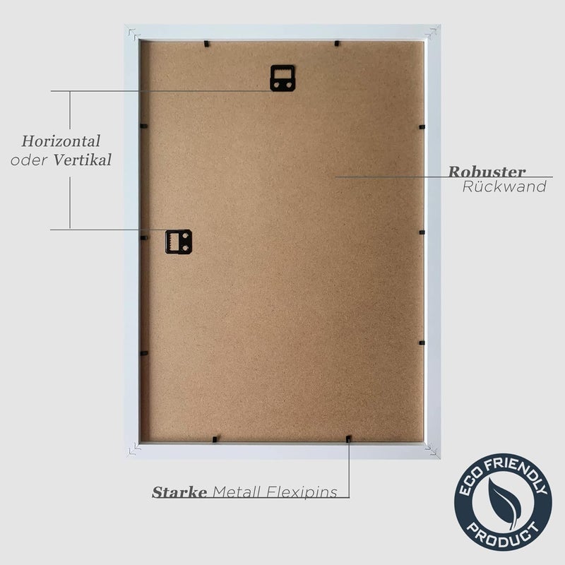 VUVUZULA Picture Frame A3 White Wood Photo Frame 30 x 42 cm Wooden Frame MDF Frame DIN A3 3-Pack - Image 3