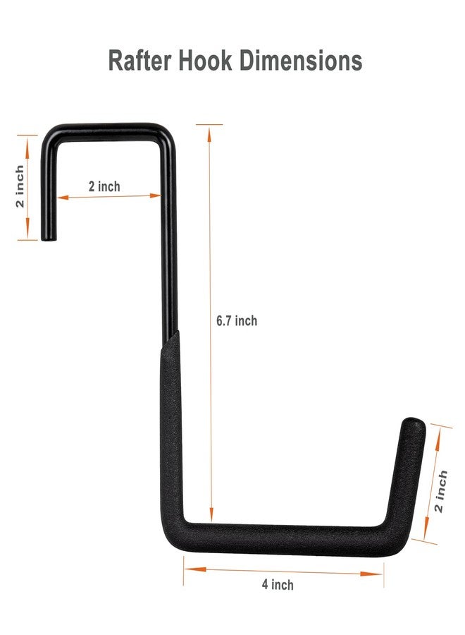 Gueryee Rafter Hangers Hooks 2 Pcs, Upgraded Fence Hangers Hooks, Bike Hooks for Garage Wall, Heavy Duty Garage Ladder Storage Hooks, Large S Hooks for Hanging Plants, Chairs, Cords, Hose and More - Image 2