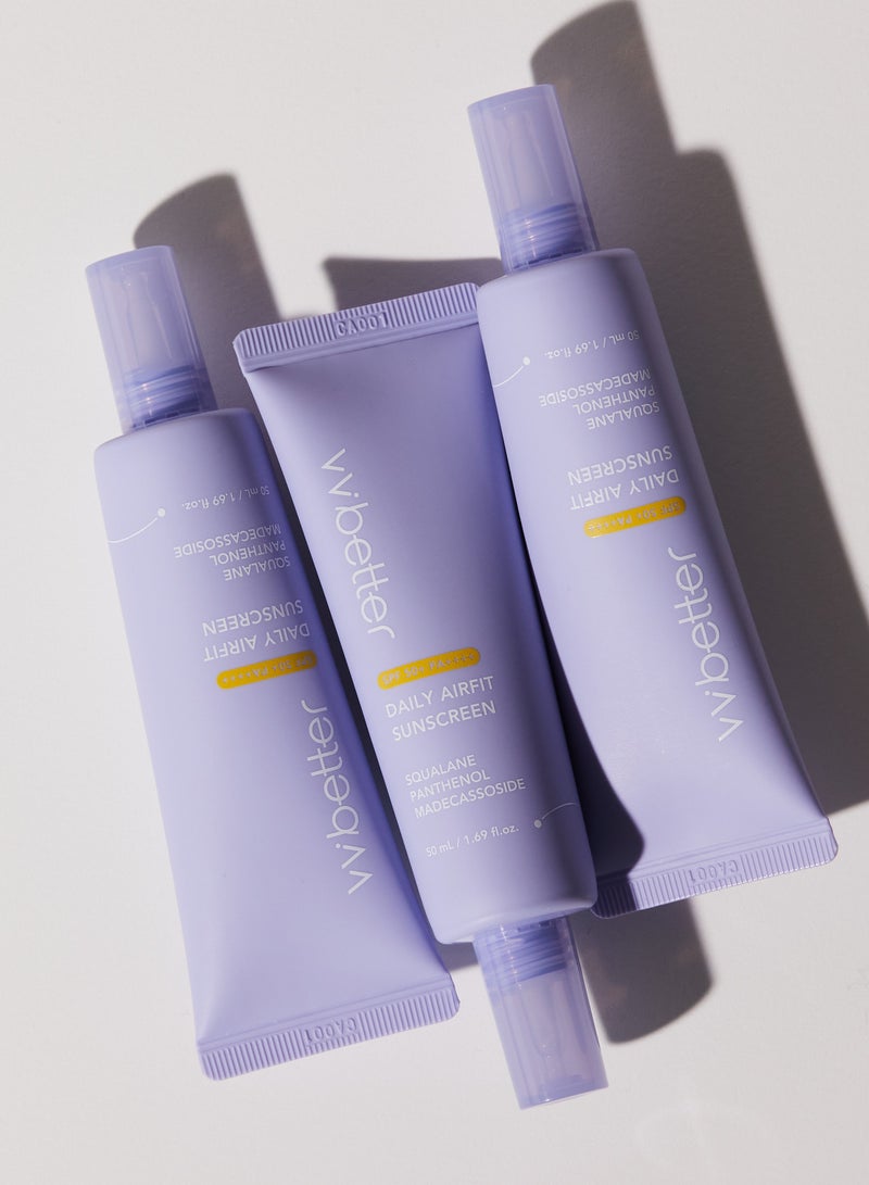 VVBETTER Korean Sunscreen SPF 50+ PA++++ – Lightweight, Non-Greasy, No White Cast, Broad Spectrum UV Protection with Niacinamide & Squalane – VVBETTER (50ml) | Daily Face Sunscreen for All Skin Types  - Image 3