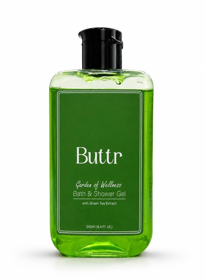 Buttr Green Tea Body Wash Gel for Deep Cleansing & Hydrated Skin | With Aloe Vera & Vitamin E | Soap-Free Shower Gel Suitable for All Skin Types, Women & Men | 250ml - Image 1
